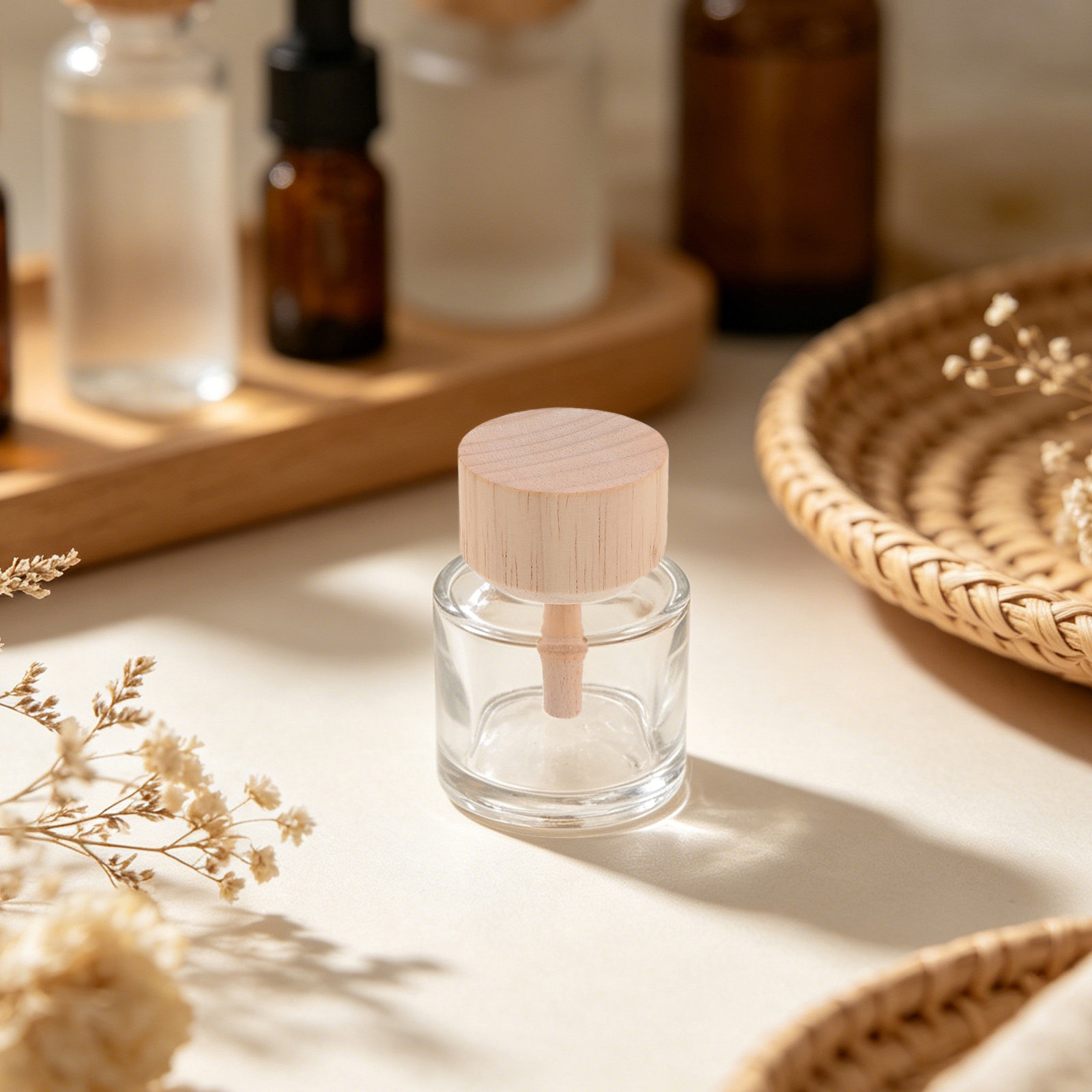 Home Fragrance Oils - 2Pcs Clear Glass Reed Diffuser Bottles