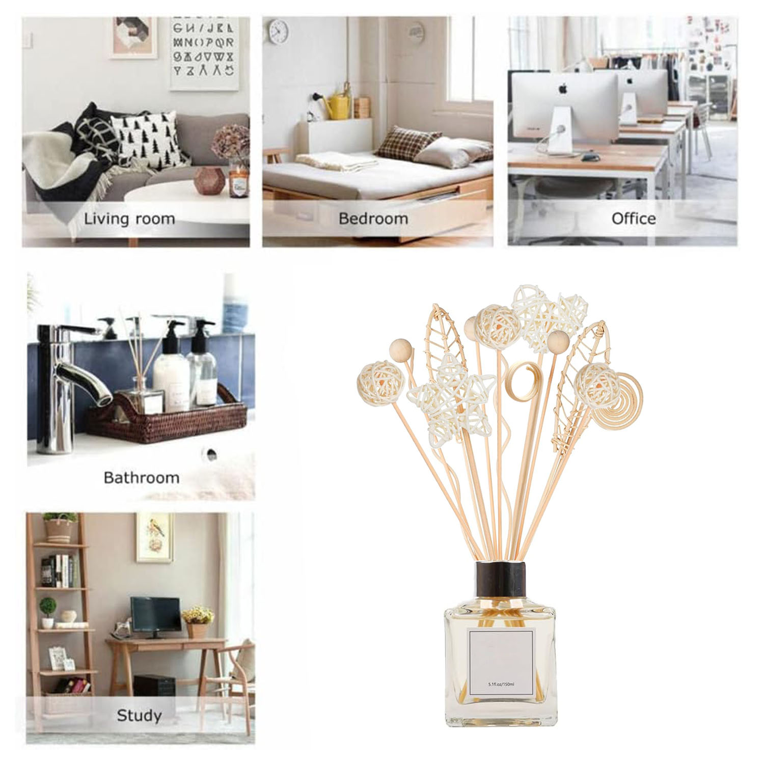 5/15Pcs Long Wavy Rattan Reed  - Home Fragrance Refill review and price