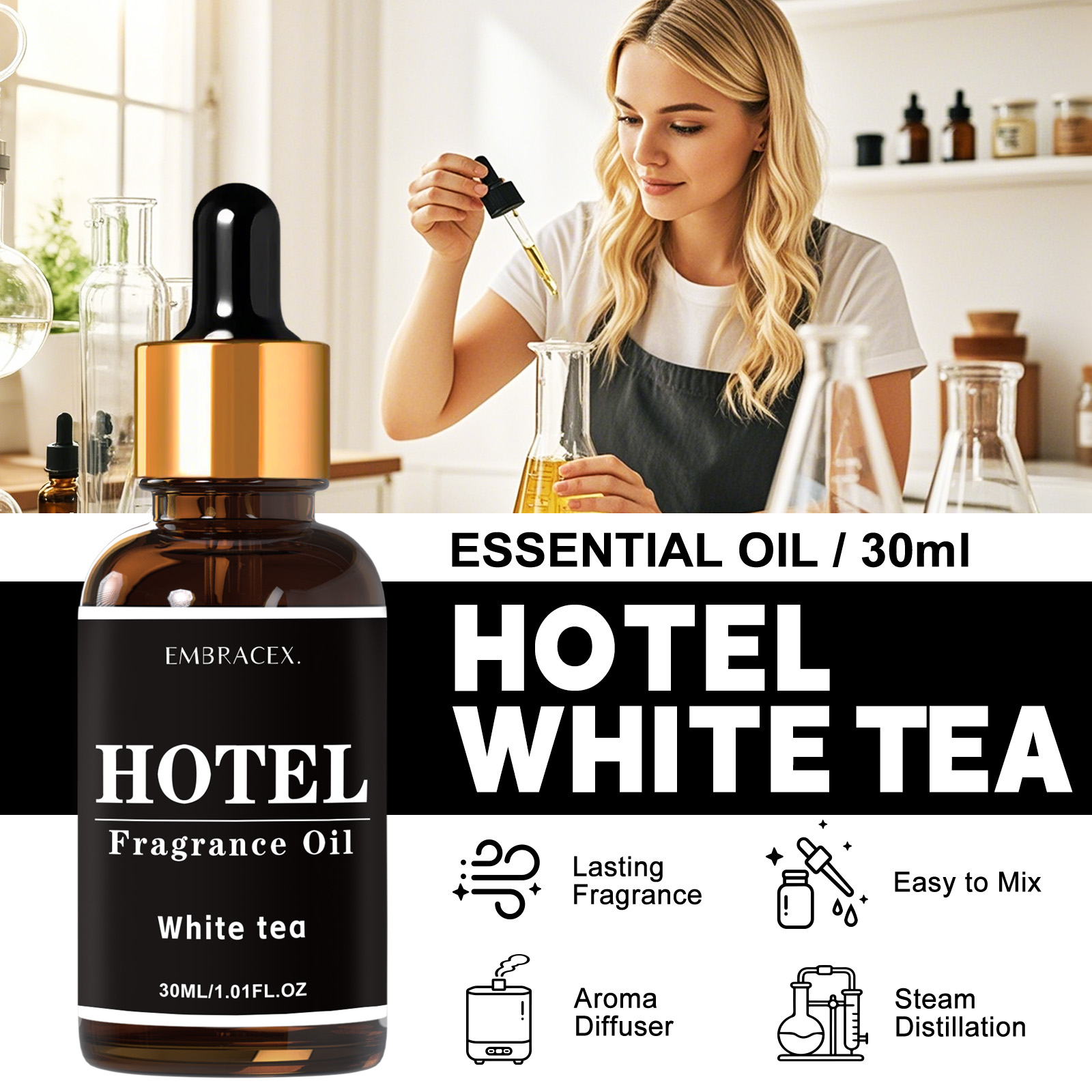 30ml Hotel White Tea Fragrance - Reed Diffuser Set review and price